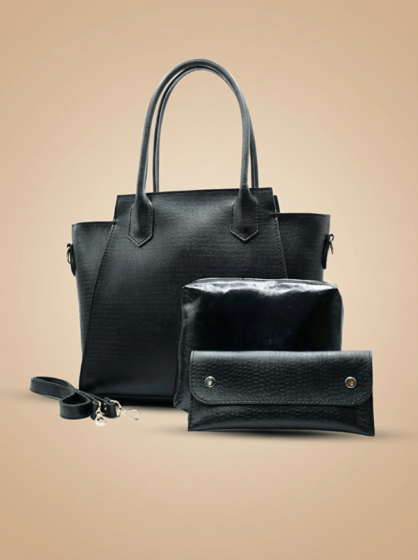 Structured Box Tote – Black