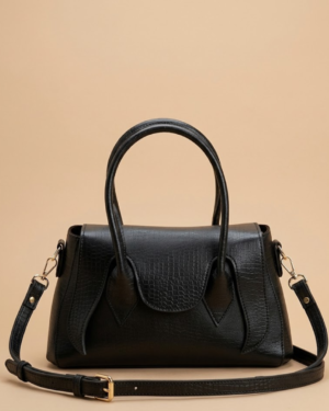 Flap Satchel Bag – Black
